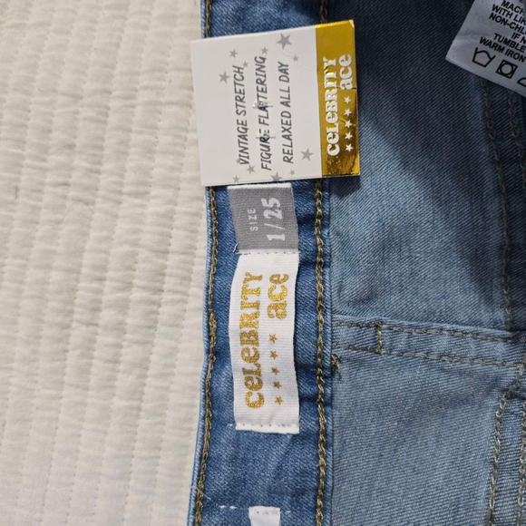 Women Celebrity Ace Jeans Size 1/25 Blue Denim 90's Straight - Picture 6 of 11